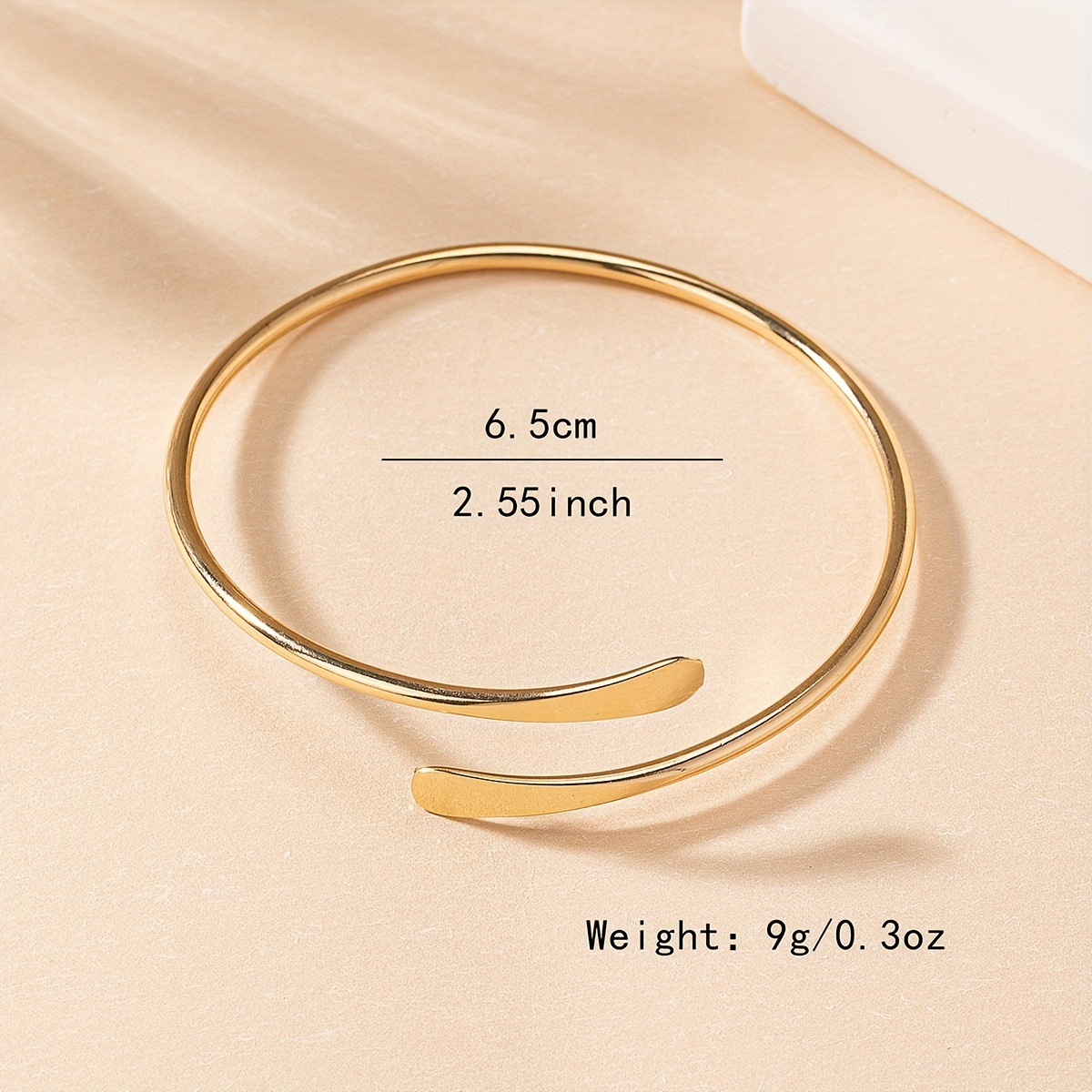 Minimalist Golden Open Cuff Bracelet Flat Ends Versatile Accessory